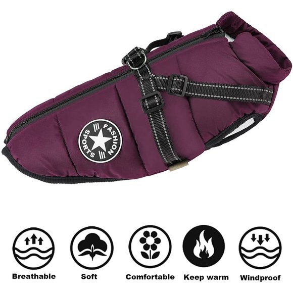 FASHION SPORTS Dog Harness Fleece Jacket in Black - Picture 3 of 15